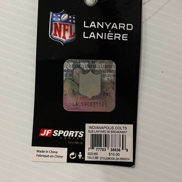 🏈3/$15🏈 Indianapolis Colts JF Sports NFL Breakaway Lanyard 17" - NEW - Picture 4 of 5